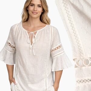 Victoria’s Secret White Eyelet Cotton Tunic Coverup XS